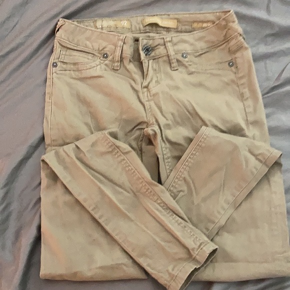 Khaki colored super slim jagging Bleuogy denim - Picture 4 of 8